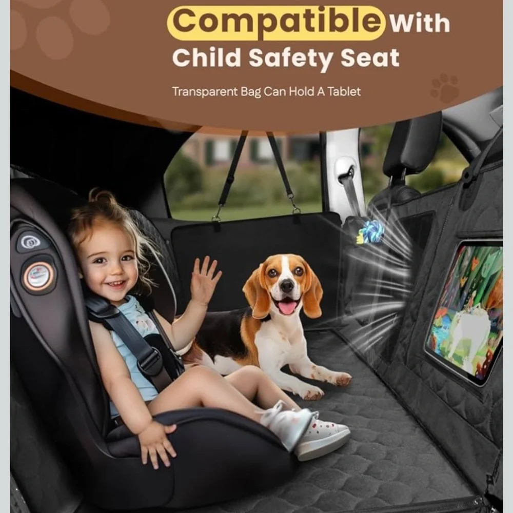 MIDOG- Dogs Back Seat Extender - Hard Bottom Dog Car Seat Cover For Back Seat